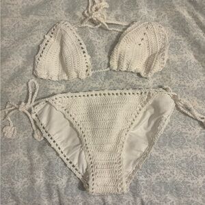 Crochet side tie bikini set
